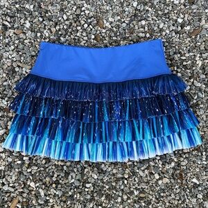 Lucky in Love Blue Ombre Ruffled Mini Skirt
